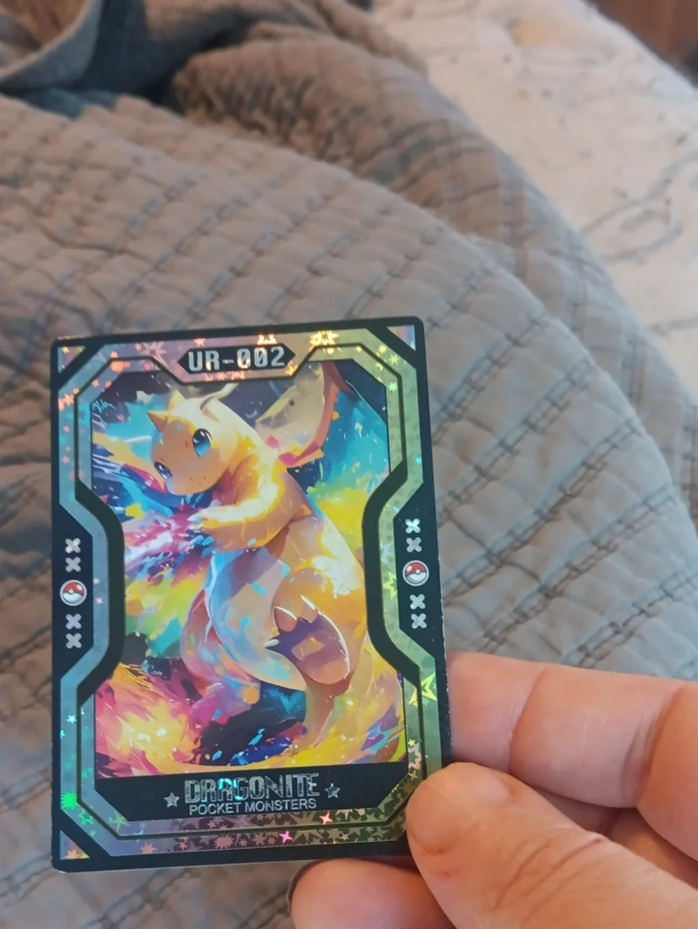 Pokemon Dragonite Trading Card - Yellow, Blue, Pink, Purple